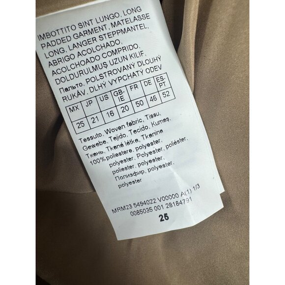 Marina Rinaldi Panfilo Puffer Quilted Coat Jacket Tan Size 16 NWT - Picture 9 of 10